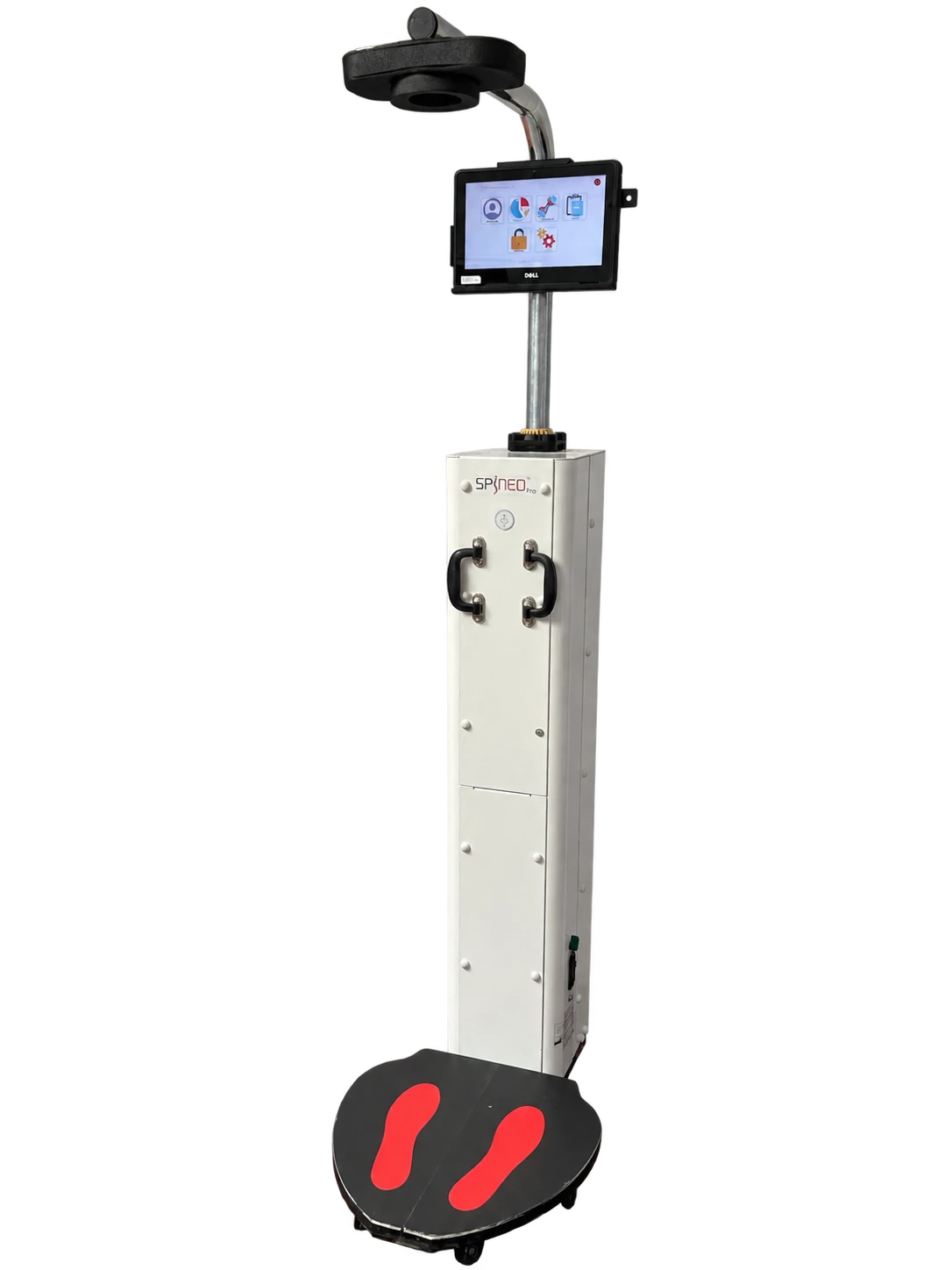 Spineo Pro avec sa toise instrumentée, sa tablette et sa plateforme
