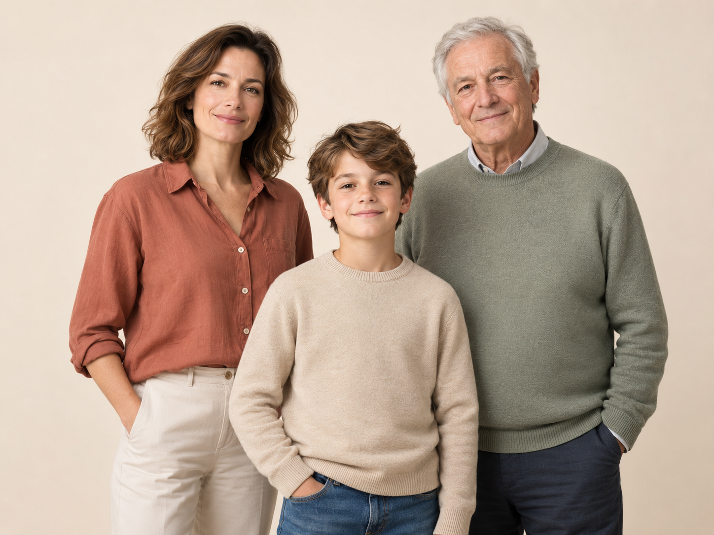 Illustration de trois profils d’âge : un enfant, une adulte et une personne âgée