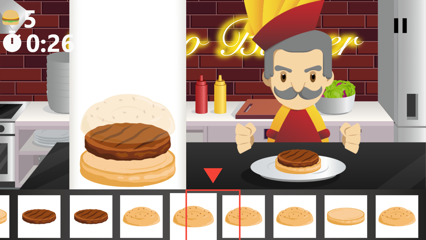 Capture du jeu SpineFit : Préparer les burgers